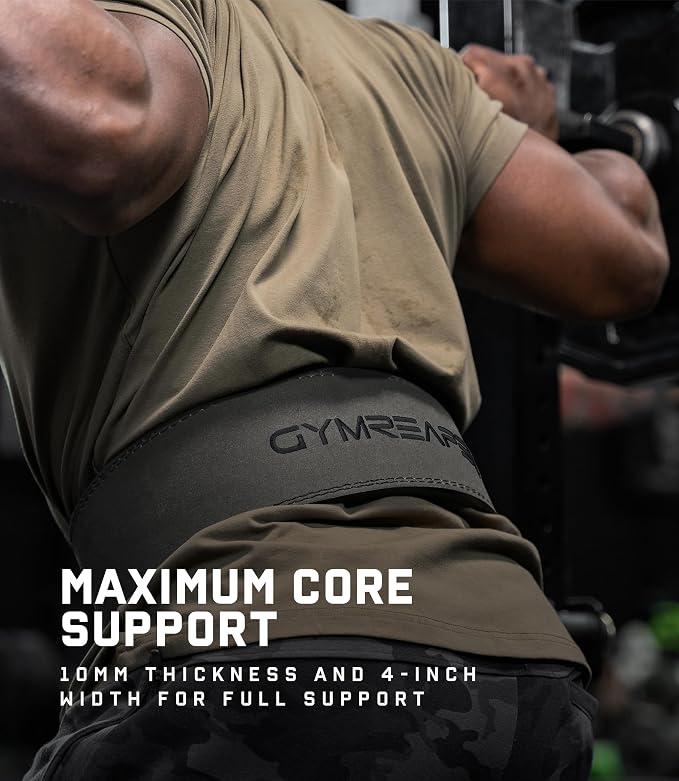 Gymreapers 10MM Lever Weightlifting Belt Leather Adjustable Heavy Duty Buckle Belt, IPF Approved for Powerlifting, Weightlifting, and Strength Training
