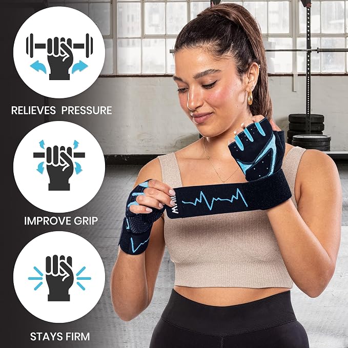 MhIL Workout Gloves for Women – Breathable Gym Gloves for Women with Palm Protection and Enhanced Grip – Padded Weight Lifting Glove for Womens with Wrist Wraps Support Weightlifting Exercise Cycling