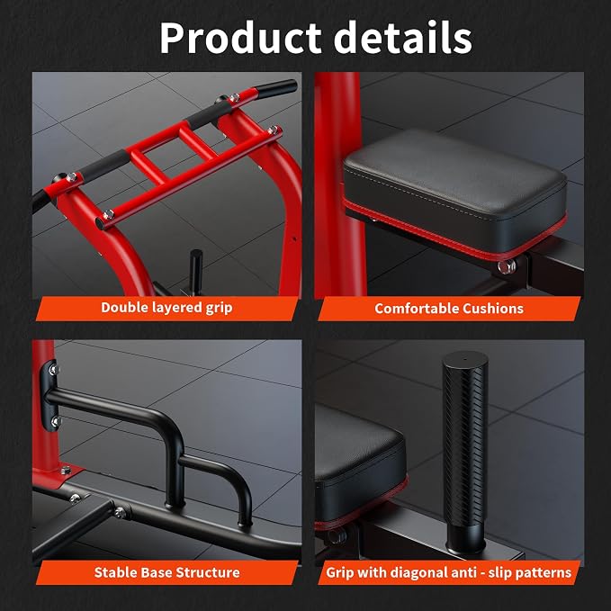 SogesHome Pull Up Bar and Dip Station Adjustable Home Gym Fitness Equipment | Multifunctional Heavy Duty Power Tower 330LB Capacity, Free Standing Strength Training Exercise Machine for Full Body Workout