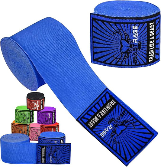 BEAST RAGE Boxing Hand Wraps for MMA Kickboxing Wrist Wraps Professional Adult 180" Semi-Elastic Martial Arts Inner Gloves Heavy Bag Handwraps Muay Thai Thumb Straps