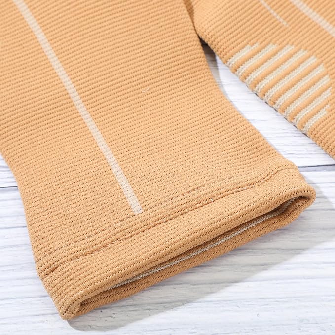 Tarpop 1 Pair Ankle Brace for Kids Compression Ankle Sleeves Adjustable Foot Support Brace Elastic Guard for Children Boys Girls Sports Running Jogging Dance Fitness Gymnastics(Beige,Small)