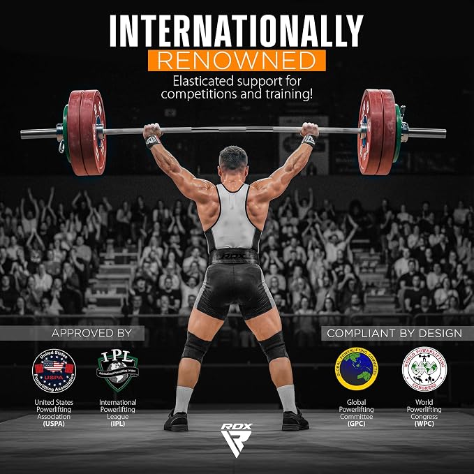 RDX Wrist Wraps for Weightlifting (Pair), IPL USPA Approved, Elasticated 18” Cotton Straps Support with Thumb Loop, Gym Wrap for Weight Lifting Powerlifting Competition Strength Training Bodybuilding