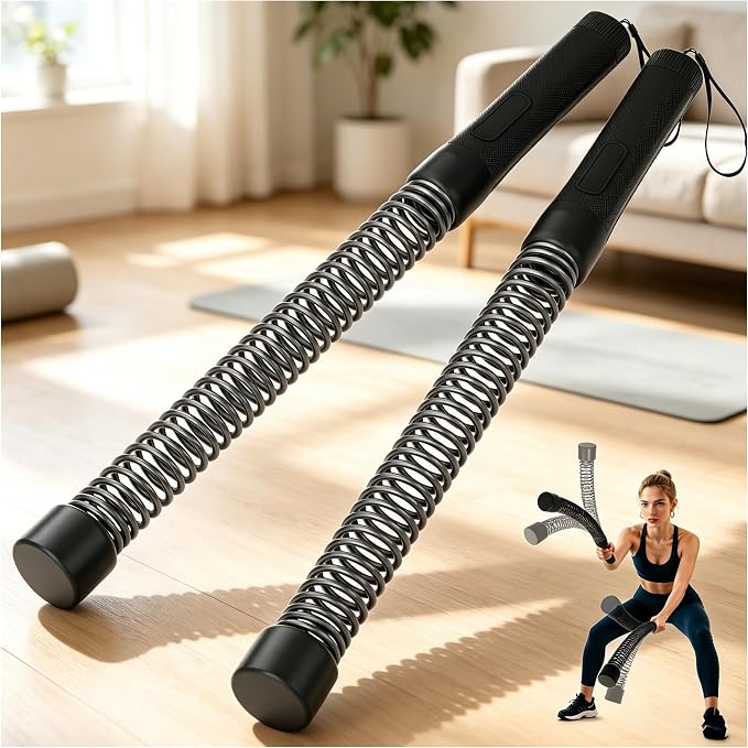 Ropeless Battle Ropes for Home Gym - Heavy Duty Cordless Workout Ropes for HIIT, Strength & Cardio Training, Portable Exercise Equipment for Men & Women, Low-Impact Fitness Rope (black)