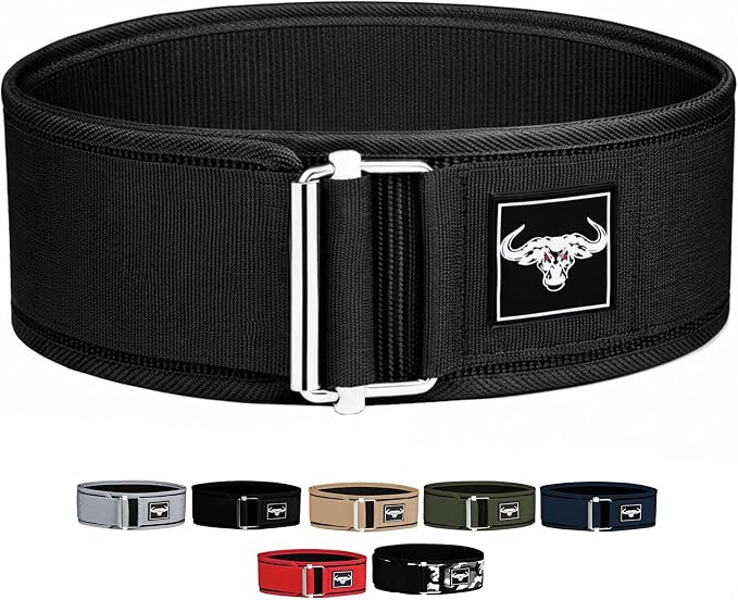 IBRO Quick Locking Premium Weight Lifting Belt - Back Support for Powerlifting, Cross Training & Gym Bodybuilding - 4 Inch Nylon Men and Women with Metal Buckle for Core Stability