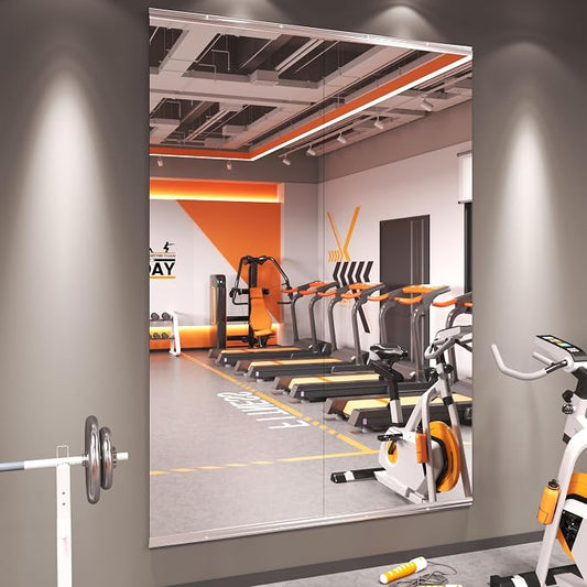Amorho Gym Mirror, 67''x24''(Each)-2PCS | Tempered Glass, Frameless Full Body Mirror for Home, Yoga Studios, Dance Rooms, Garage Gyms.
