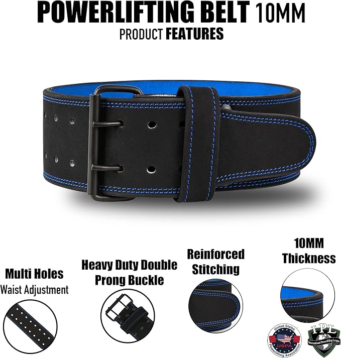 Beast Power Gear Weight Lifting Belts - Free Strap 4” Wide 10mm Thick for Weightlifting Bodybuilding Powerlifting Belt Superior Back Support Gym Belts for Men Women