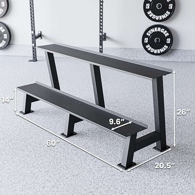 Synergee Kettlebell Rack – 2 Tier Storage for Home Gym