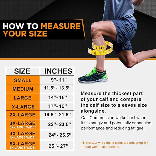 Doc Miller Calf Compression Sleeves 30-40 mmHg for Men & Women, 1 Pair | Knee High, Medical Grade, Footless Compression Socks, Shin Splints, Leg Swelling, Varicose Veins, Wide Calf, Nurses, Recovery