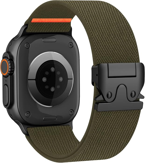 Elastic Sport Band for Apple Watch Ultra 3/2/1 Bands 49mm 46mm 45mm 44mm 42mm 41mm 40mm 38mm Men Women, Adjustable Parachute Buckle Nylon Fabric Wristband for iWatch Series 11 10 SE 9 8 7 6 5 4 3