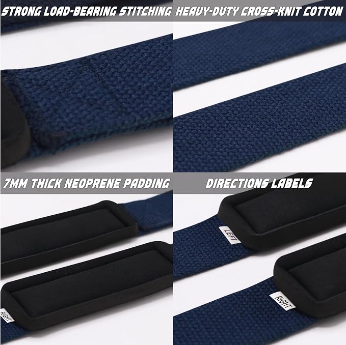 Lifting Wrist Straps for Weightlifting, Weight Lifting Straps Gym Strength Training, Neoprene Padded Wrist Support, Deadlift Straps for Men & Women, 22.5 Inch Cotton