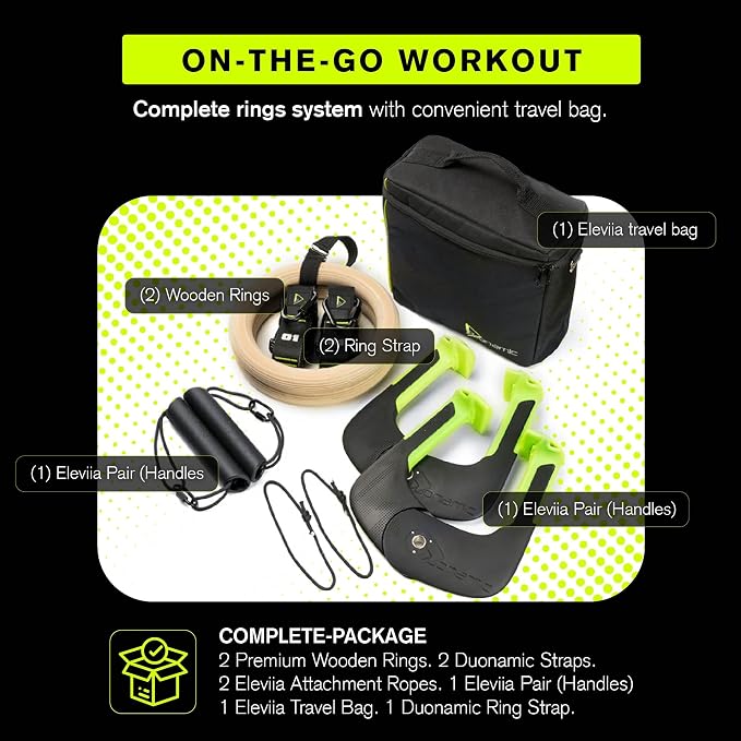 Duonamic Eleviia Portable Doorway Pull Up Bar, No Install, Home & Travel | Comes Fully Assembled, Ready in Under 8 Seconds, Aerospace Composite Build, Lightweight at 3.5 lb, Non Marking Coating