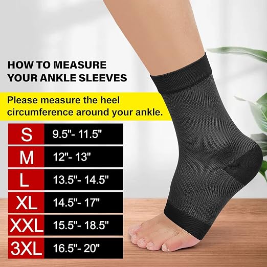 KEKING Ankle Brace Compression Sleeve – Plantar Fasciitis & Achilles | Medical-Grade Compression for Heel & Arch Pain, Reduces Swelling & Speeds Recovery, for Running, Gym, Daily Wear