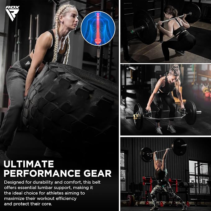 RDX Weight Lifting Belt - AUTO LOCK 4” Premium Adjustable Gym Belt for Olympic Cross Training - Support for Men Women Functional Fitness Workout - WOD Powerlifting Bodybuilding Weightlifting Deadlift