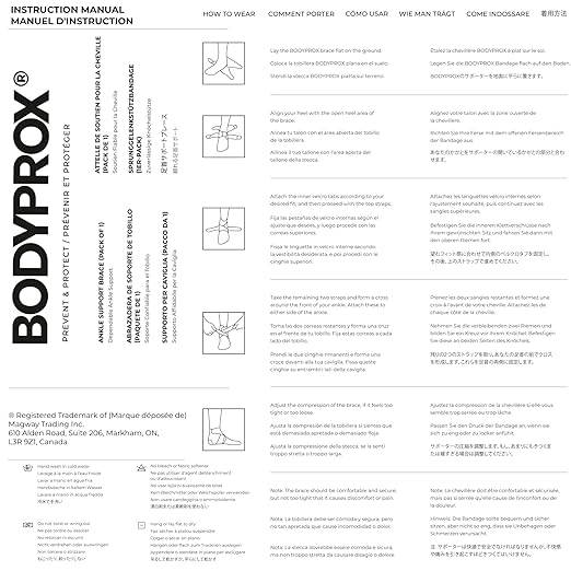 Bodyprox Ankle Support Brace, Breathable Adjustable Wrap, 1 Pack | For Men & Women, Flexible Compression for Sports, Workouts, and Daily Use