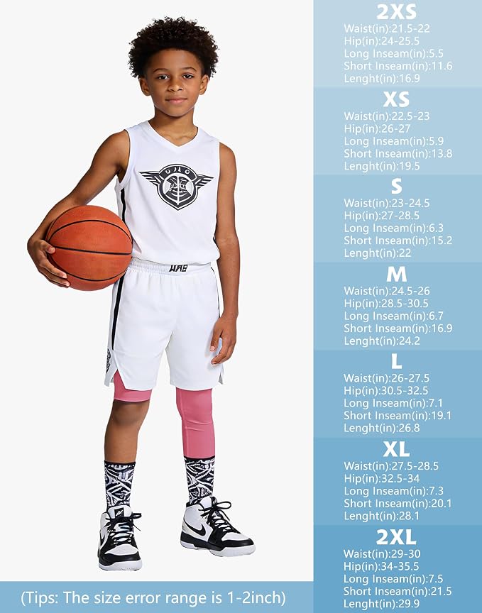 MIVEI One Leg Compression Tights Youth Boys Basketball Leg Sleeve | Kids Compression Pants Girls' Single Leg Tights 3/4 Leggings for Baseball Softball Soccer Running Football, Sports Base Layer