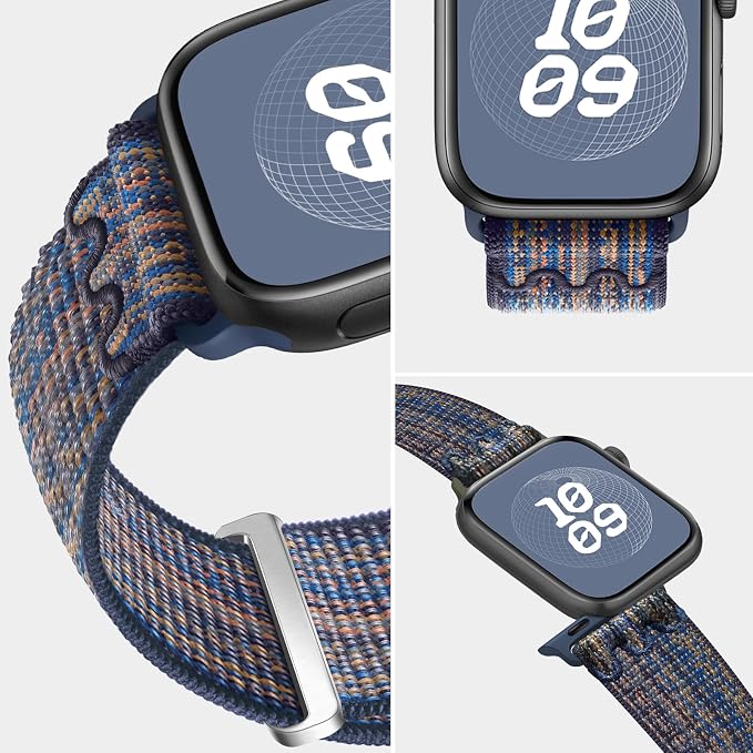 Sport Loop Nylon Band Compatible with Apple Watch Band 38mm 40mm 41mm 42mm 44mm 45mm 49mm Ultra 2 iWatch Series 9 8 7 6 SE 5 4 3 2 1 Strap, Fit for iPhone Watch Band Women Men Stretchy | Nylon Sport Loop Wristband Compatible with Apple Watch Ultra 2 38...