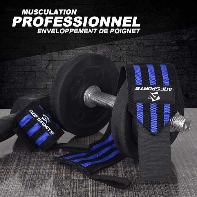 AQF Wrist Wraps for Weightlifting & Powerlifting, 18" USPA Approved (Pair)
