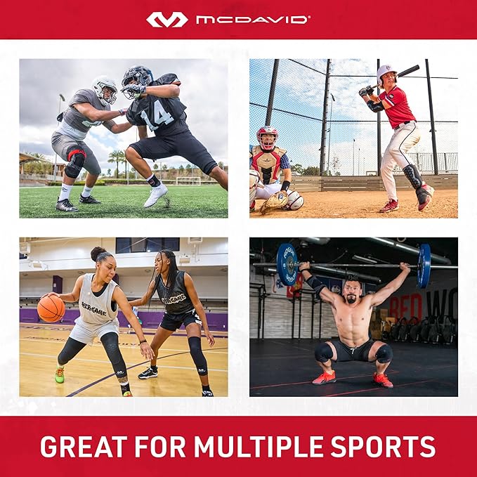 McDavid Gel Knee Brace Sleeve. Elastic Compression Sleeve for Pain, Recovery, Injury. Increases Blood Flow and Stability of the Patella. Left or Right Leg. Arthritis, Bursitis, Tendonitis etc.