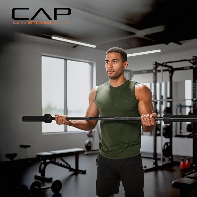 CAP Olympic Barbell - 5FT, 6FT, & 7FT Strength Training Weight Bars, Multiple Options