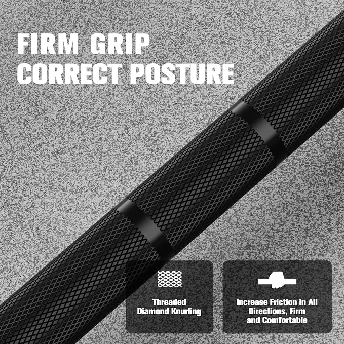 RitFit Elite 7ft Olympic Barbell, Robust 45lb Barbell for Weightlifting and Powerlifting, Superior Olympic Bar with Exceptional 500lbs Load Capacity, Weight Bar for 2” Standard Plates