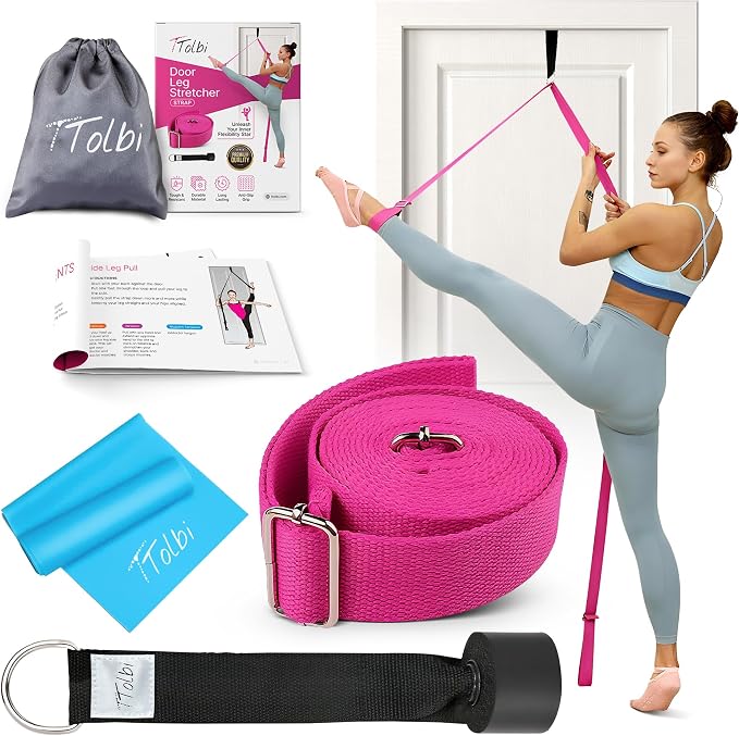 Leg Stretcher Strap with Door Anchor and Resistance Band, Splits Trainer | Home Flexibility Trainer for Splits, Ballet, Dance, Cheer, Yoga, Gymnastics, Pole and Taekwondo, Kids to Adults, All Levels