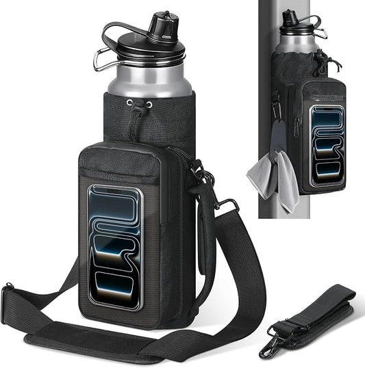 MoKo Magnetic Gym Bag, Magnetic Water Bottle Holder with Clear Phone Pouch, Built-in 4 Magnets Fitness Bag for Men and Women Compatible with Most Water Bottles, Gym Accessories Gifts, Black | Built-in 5 Magnets Fitness Bag for Men and Women Compatible ...