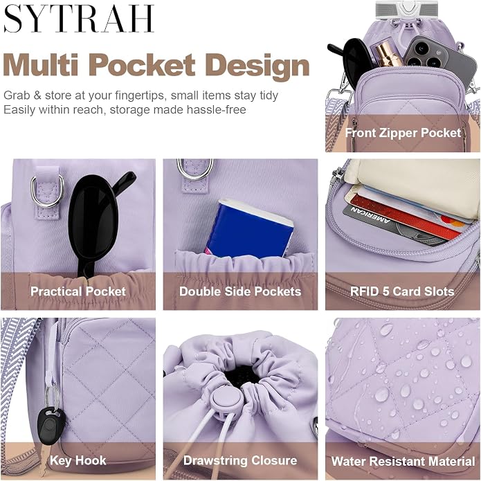 Water Bottle Bag Crossbody，Insulated Holder Purse