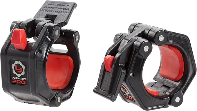 Lock-Jaw PRO 2 Barbell Collars Olympic Barbell Clamps 2 Pcs – Heavy Duty Bar Clamps for 2” & 50mm Olympic Bars – Secure Weight Bar Clamps for Strength Training & Home Gym Accessories – Quick Release