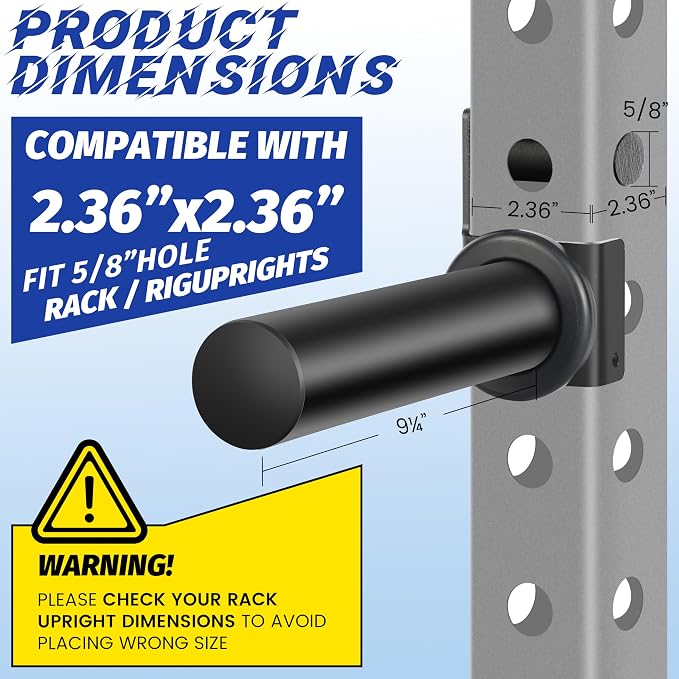 EVERYMATE Power Rack & Squat Rack Attachments Olympic Weight Plate Holder – Fits 2x2,2.3x2.3,3x3 Inch Tubes, 1" or 5/8" Hole – Bumper Plate Storage
