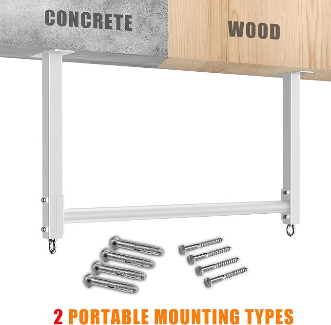Ceiling Mounted Pull Up Bar, Heavy Duty 700 LBS Multi Grip Pull Up Bars, 16"/24" Rafter Chin Up Bar, Ceiling Joist for Garage/Gym/Basement with Comfortable Grip & Round Anchors, Easy to Install