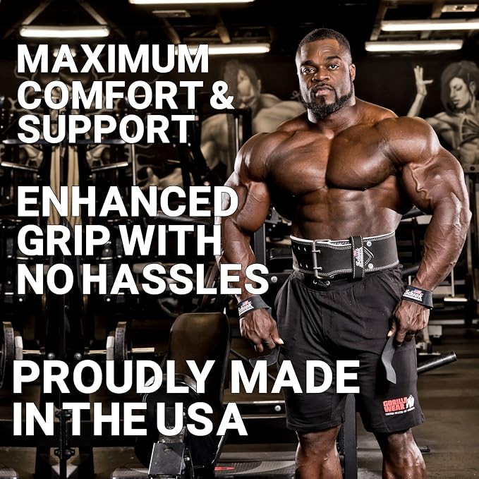 Schiek Sports Model 1000LLS Leather Weight Lifting Straps