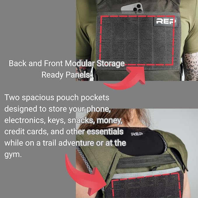 REP Fitness Strata Weight Vest, 2 Removable Plate Options for Unisex, Men & Women, Wearable, Weighted for Strength Training, Muscle Building, CrossFit, Running, Gym Exercise, Adjustable Sizing