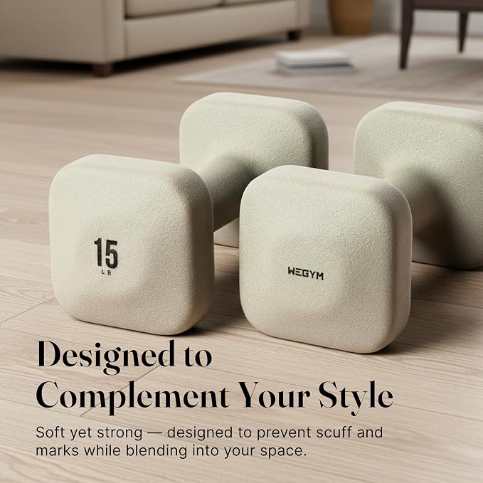 WeGym Square Dumbbells for Home Gym, Hand Weights for Strength Training