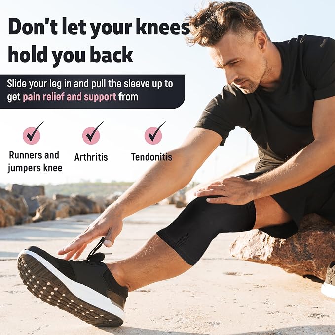 Knee Brace for Women & Men (Pair) – Knee Sleeves for Running, Workout, Weightlifting & Sports – Compression Knee Support for Knee Pain Relief, Meniscus Tear & Arthritis