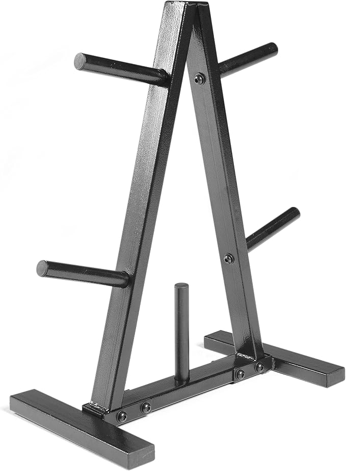 CAP Barbell 1-Inch Plate Tree Rack, Black | Heavy-duty plate tree, Space-saving storage, Organizes 1-inch standard weight plates, strength training Home gym equipment