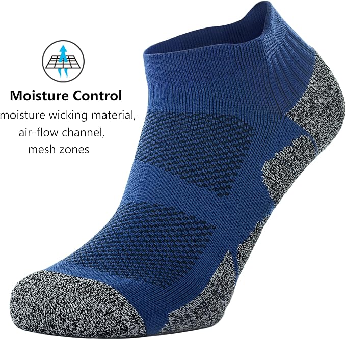 CWVLC Unisex Cushioned Compression Athletic Ankle Socks Multipack