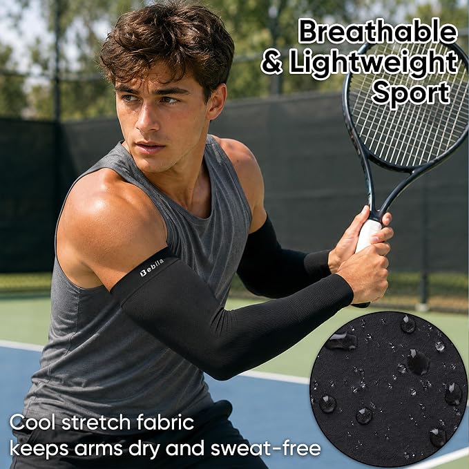 Bebila Arm Sleeves for Men Women, UV Sun Protection Cooling Compression Outdoor