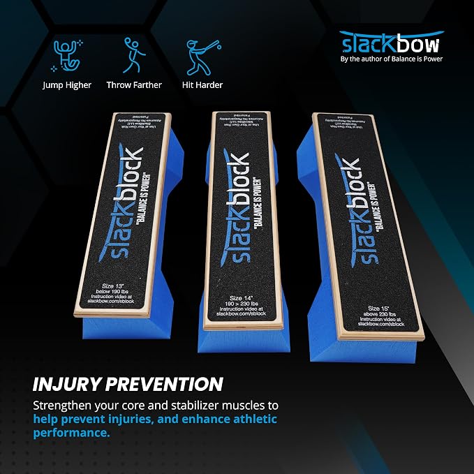 SlackBlock Athletic Balance Trainer – Improve Balance, Stability, and Athletic Performance – Condition Your Body and Prevent Injury - Compact and Portable