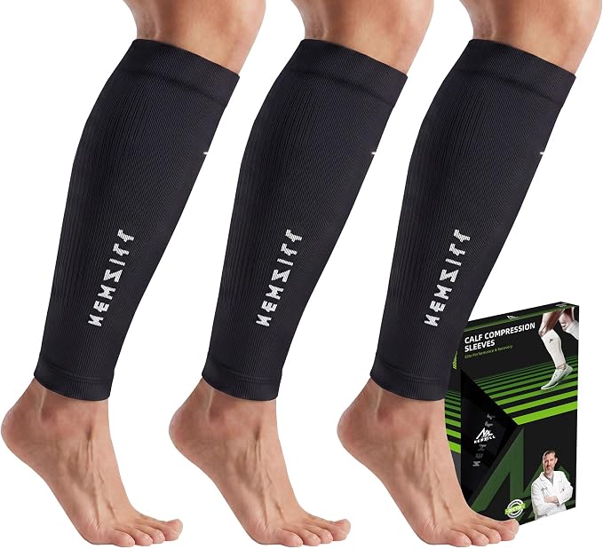 NEWZILL Compression Calf Sleeves (20-30mmHg) for Men & Women Perfect Option to Compression Socks for Running Travel Nursing