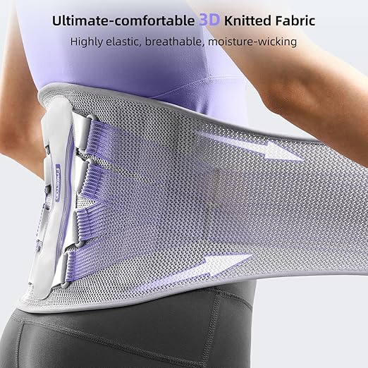 FREETOO Lower Back Brace For Women For Pain, Lumbar Back Support Brace | 3D Knitted Fabric,Metal Plate,Lumbar Pad, Herniated Disc,Sciatica,Strain,Scoliosis, Work,Heavy Lifting,Driving,Cycling,Gym