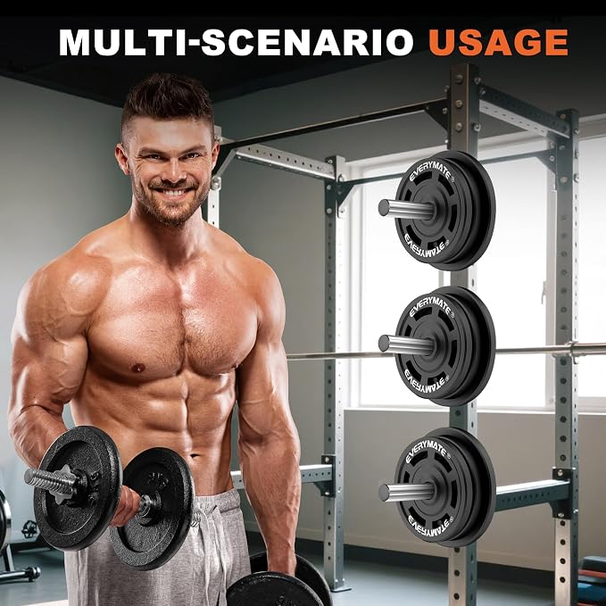 EVERYMATE Weight Plate Holder Power Rack Attachment 2 Inch Olympic Plate Storage Power Squat Rack Holder Weight Plates for 2x2 3x3 2x3 Power Cage Accessories Weight Plate Rack