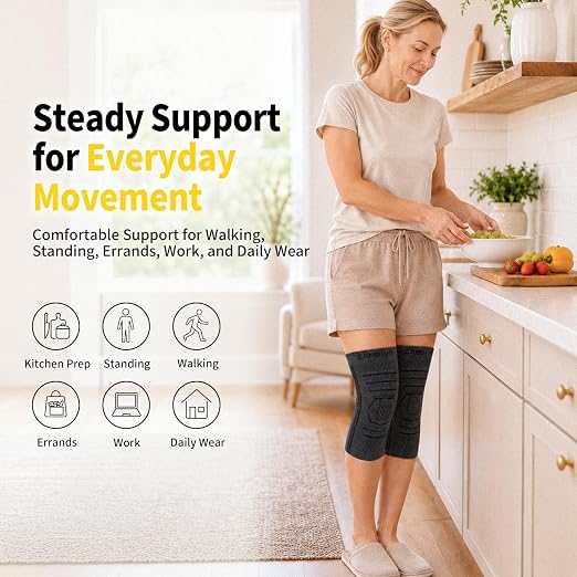 CAMBIVO 2 Pack Knee Brace for Women & Men, Compression Sleeves Knee Support | Lightweight Side Stabilizers| Latex free & silicone free | Knee pain relief for meniscus | Non-slip for running, hiking, gym