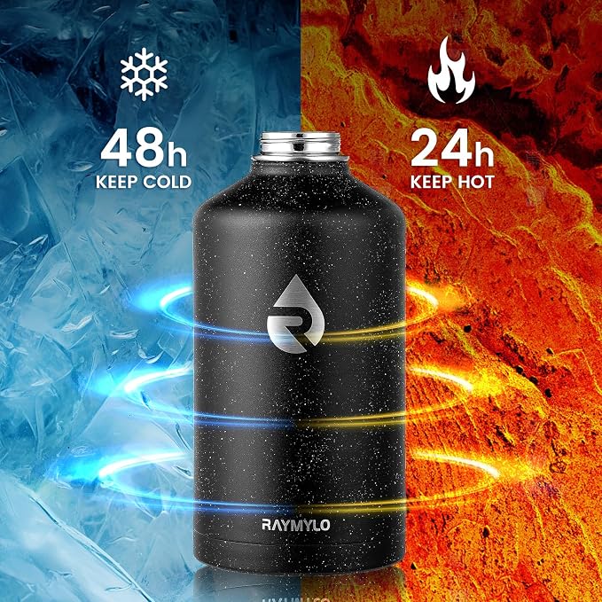 RAYMYLO 128oz Insulated Water Bottle, Triple Wall Vacuum Stainless Steel Water Bottles