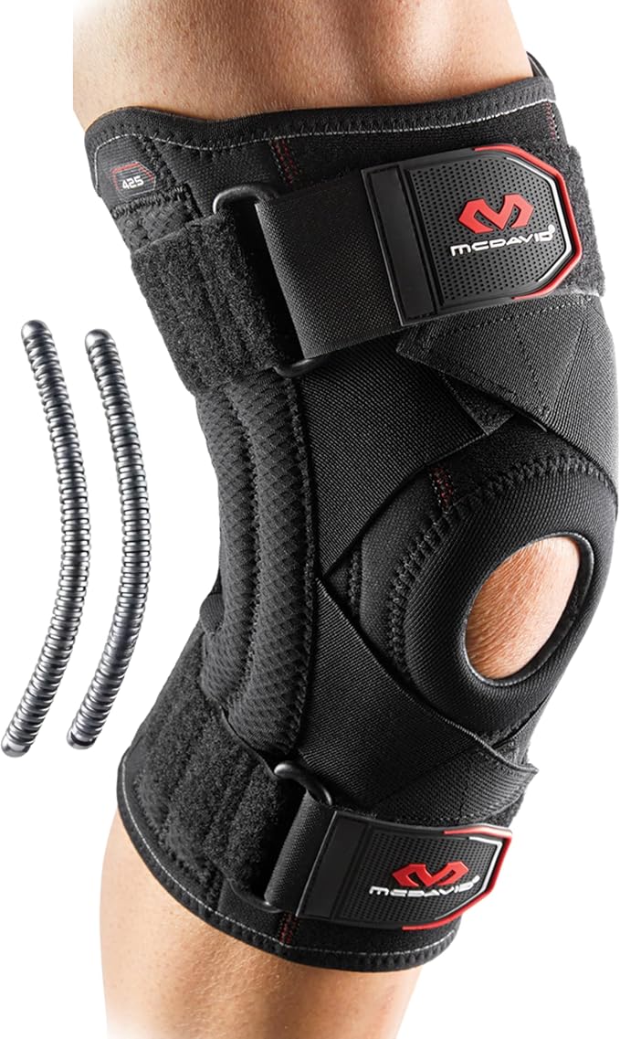 McDavid Knee Brace Support with Side Stays, Compression Knee Sleeve & Cross Straps for Patellar Tendon Support, Tendonitis, Arthritis Pain Relief, Recovery, Knee Brace for Men and Women