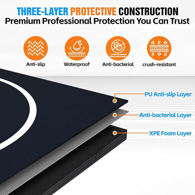 10' x 10' / 10' x 6.5' Foldable Wrestling Mat, Non Slip Waterproof Training Floor Mat for BJJ, MMA, Taekwondo, Grappling, Yoga & Martial Arts Home Workout 1p1
