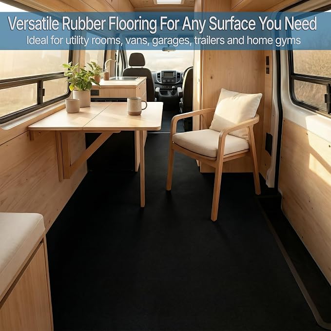 Flooring Inc's 1/4" Thick Tough Rubber Flooring Roll | Flexible Recycled Rubber Floor Mats for Home Gym | Heavy Duty Rubber Mat for Home Gyms, Sheds, Horse Stall Mat or Trailer
