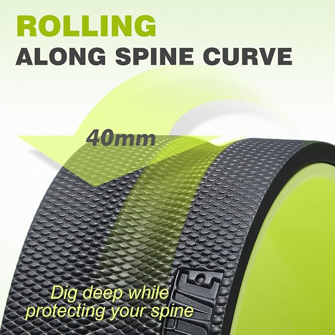 Back Roller Wheel - 4 Pack Yoga Foam Roller for Physical Therapy & Back Stretcher, Deep Tissue Massage for Pain Relief & Stretching | Green.