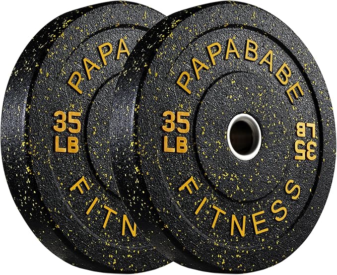 2" Bumper Plates Set Olympic Weight Plates for Barbell Strength Training | Papababe 2Inch Weights Plates Set, Floor Protective Plates, 20-600lbs Rubber Bumper Plates for Weightlifting, Bench Press