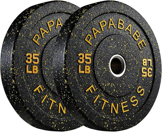 2" Bumper Plates Set Olympic Weight Plates for Barbell Strength Training | Papababe 2Inch Weights Plates Set, Floor Protective Plates, 20-600lbs Rubber Bumper Plates for Weightlifting, Bench Press