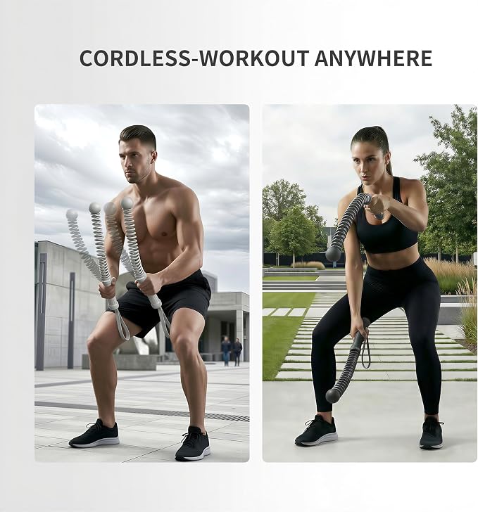PROIRON Cordless Battle Rope Weighted Ropeless Battle Ropes for Home Gym Workout Exercise Rope for HIT Training Ropes for Men & Women Pink
